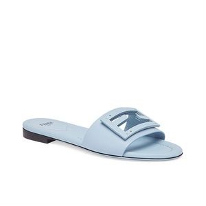 Fendi Logo Leather Slide Sandals